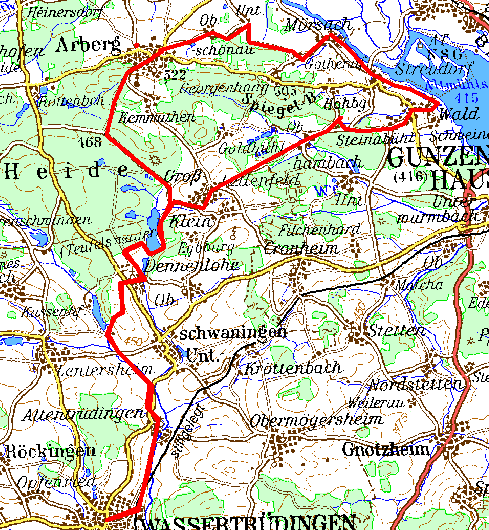 Tour Dennenloher See - Altmühlsee